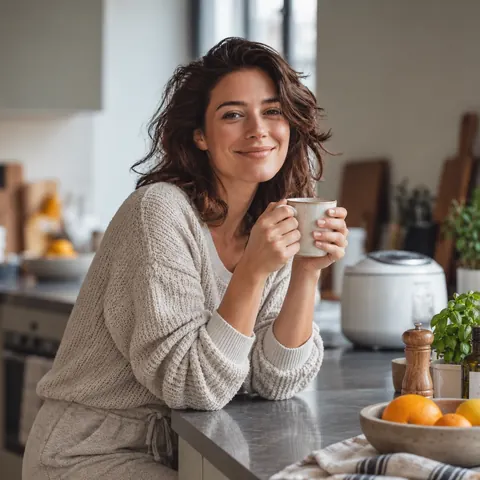Anna dans sa cuisine